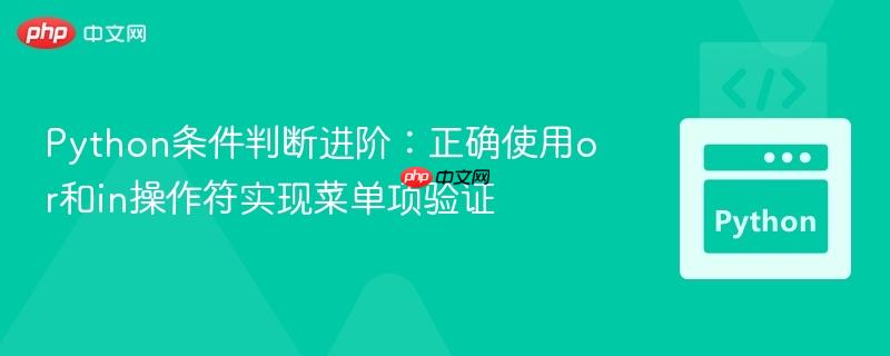 Python条件判断进阶：正确使用or和in操作符实现菜单项验证