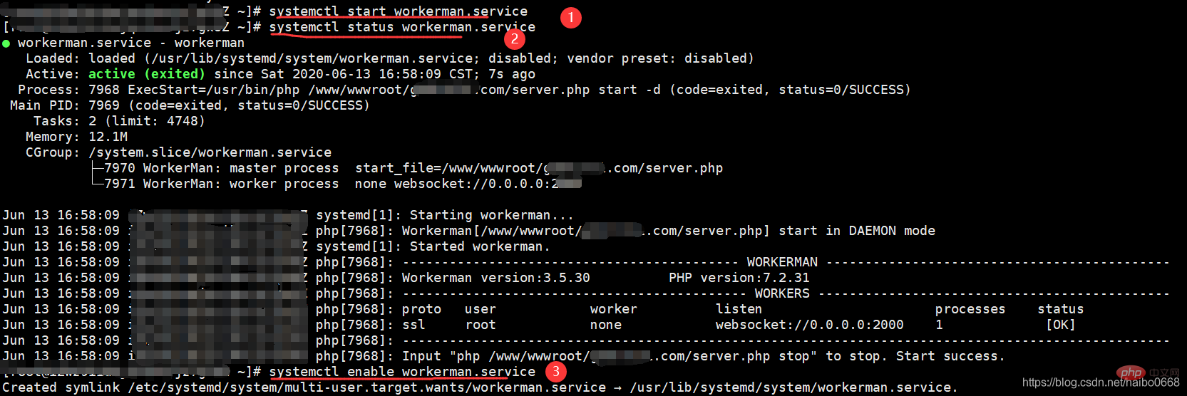 workerman怎么设置开机重启自启动（linux环境）