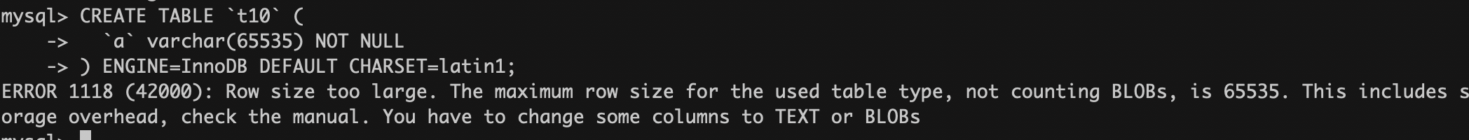 对MySQL的数据行和行溢出机制的理解