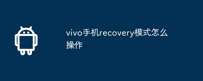 vivo手机recovery模式怎么操作