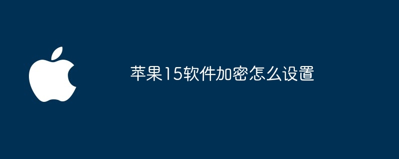 苹果15软件加密怎么设置