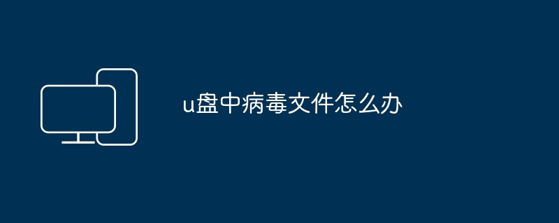 u盘中病毒文件怎么办