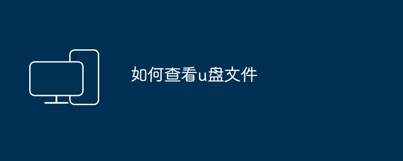 如何查看u盘文件