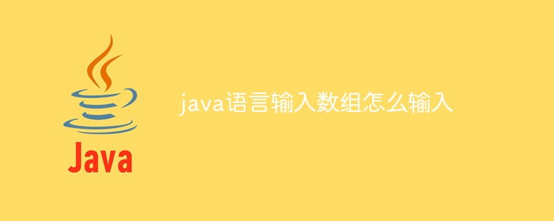 java语言输入数组怎么输入