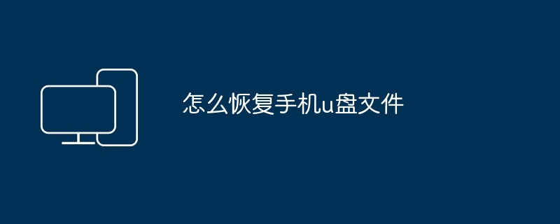 怎么恢复手机u盘文件