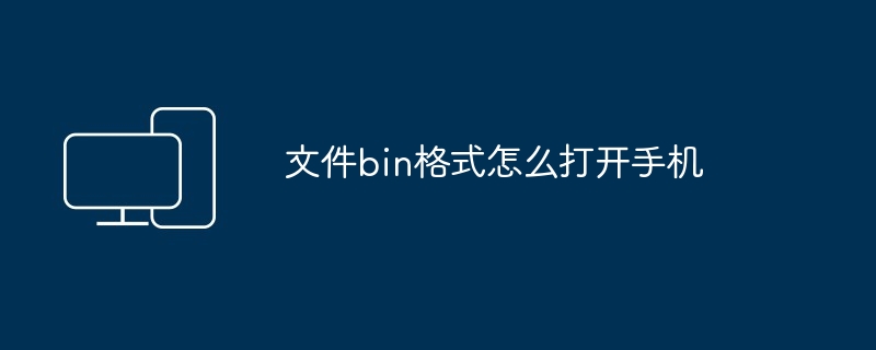 文件bin格式怎么打开手机