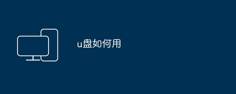 u盘如何用
