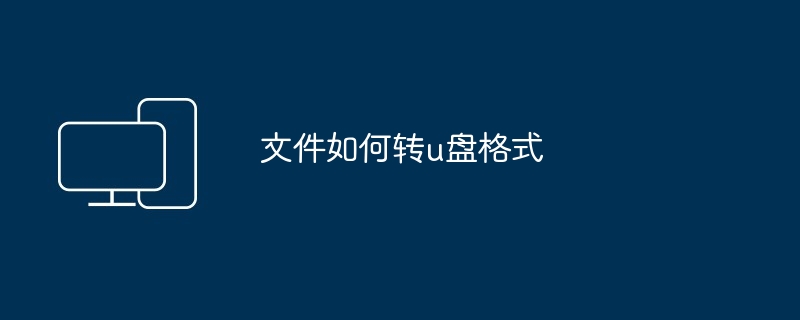 文件如何转u盘格式