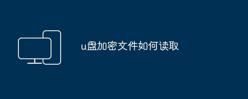 u盘加密文件如何读取