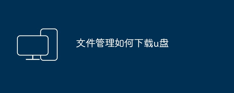 文件管理如何下载u盘
