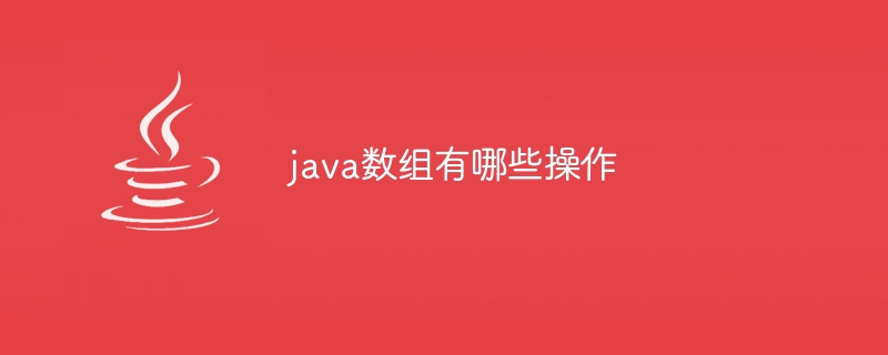 java数组有哪些操作