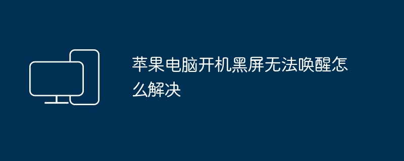 苹果电脑开机黑屏无法唤醒怎么解决