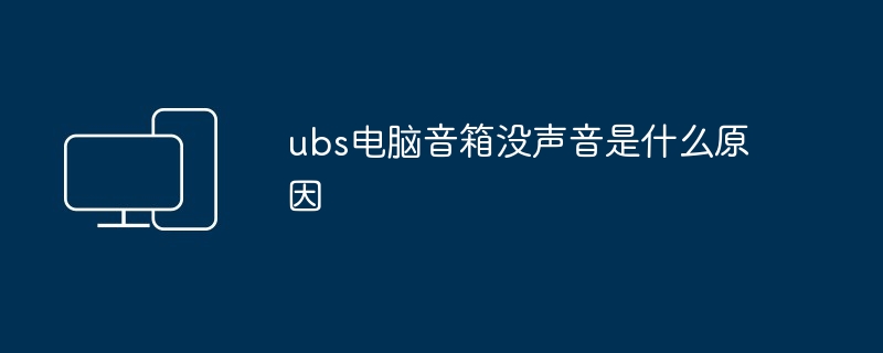 ubs电脑音箱没声音是什么原因