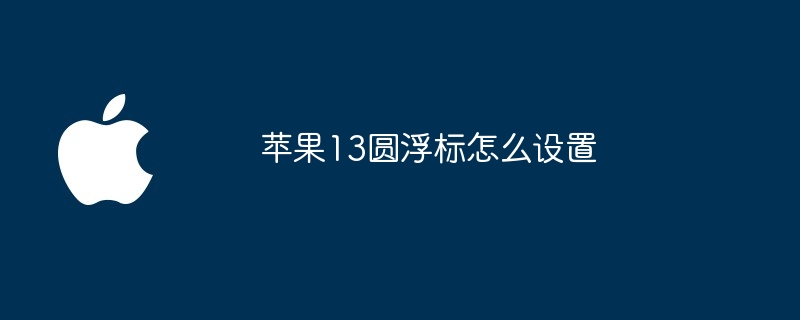苹果13圆浮标怎么设置