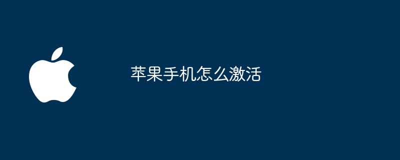 苹果手机怎么激活