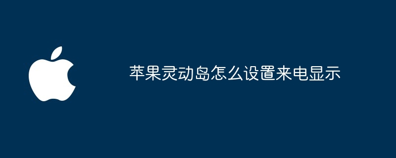 苹果灵动岛怎么设置来电显示