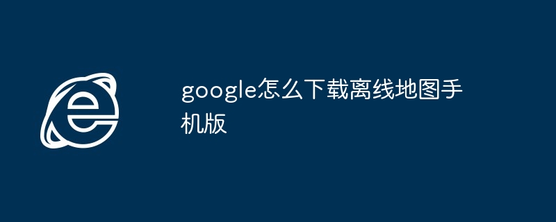 google怎么下载离线地图手机版