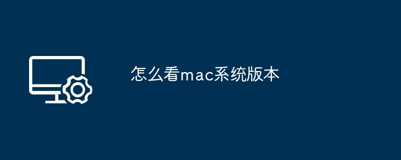 怎么看mac系统版本