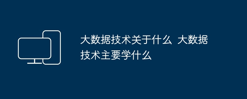 大数据技术关于什么  大数据技术主要学什么