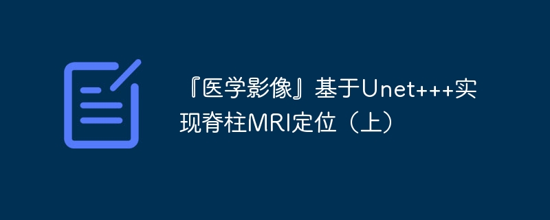 『医学影像』基于Unet+++实现脊柱MRI定位（上）