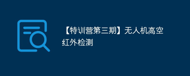 【特训营第三期】无人机高空红外检测