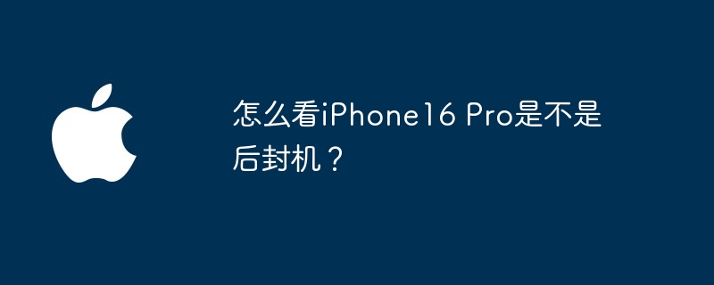 怎么看iphone16 pro是不是后封机？ - 创想鸟