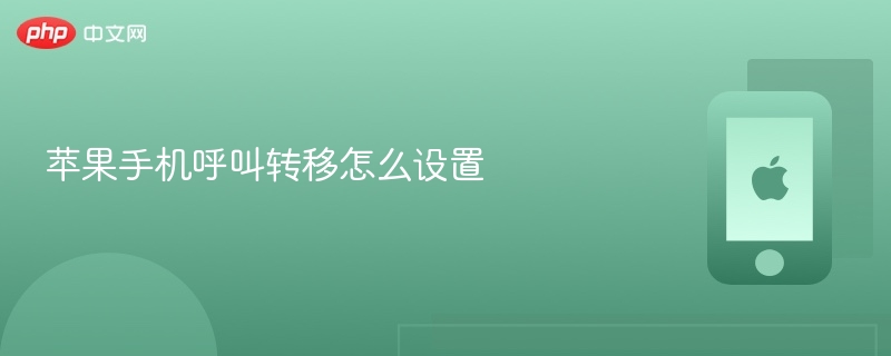苹果手机呼叫转移怎么设置