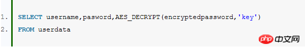 MySQL中关于加密和解密的实例详解