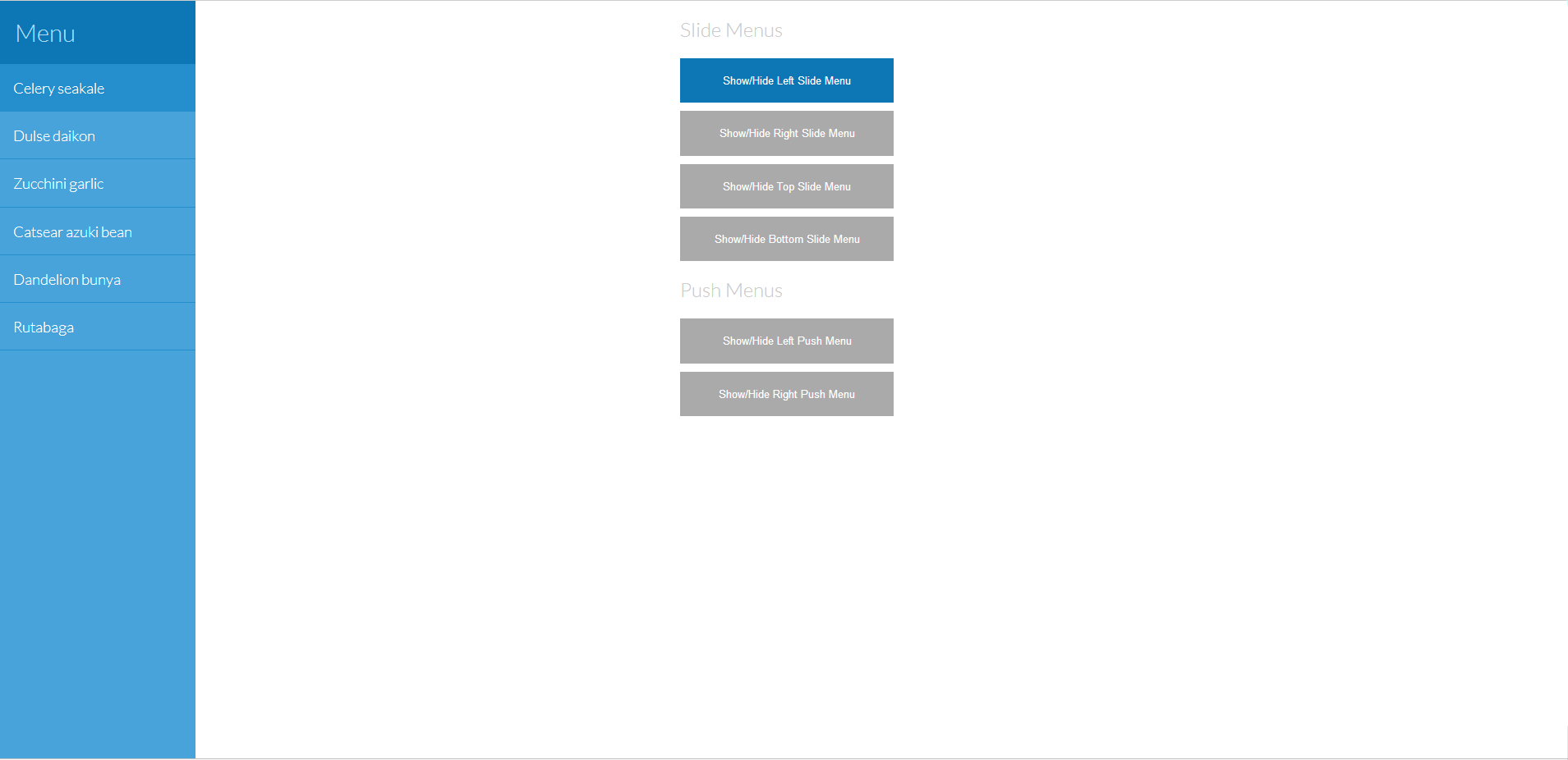 JQuery固定位置滑出隐藏菜单