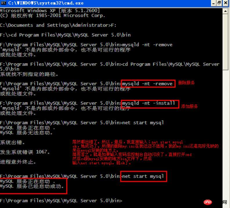 mysql出现提示错误10061的解决方法