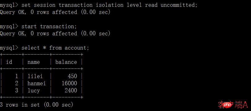 MySQL中关于四种事务隔离级别的详细介绍（图文）