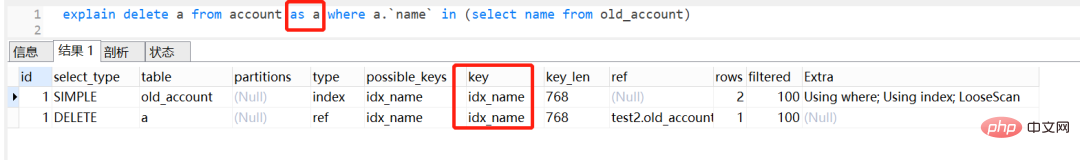 mysql中delete in子查询不走索引问题分析