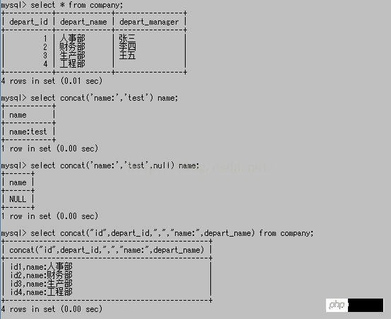 mysql常用基础操作语法（十一）~~字符串函数【命令行模式】