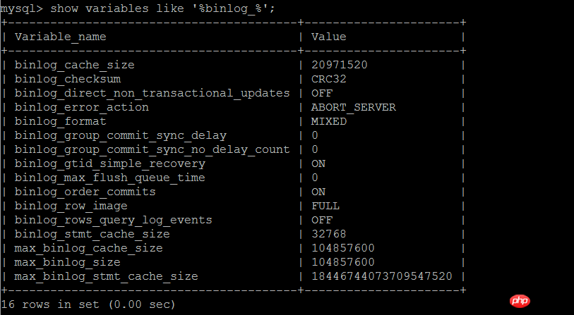 MySQL二进制日志相关问题详解