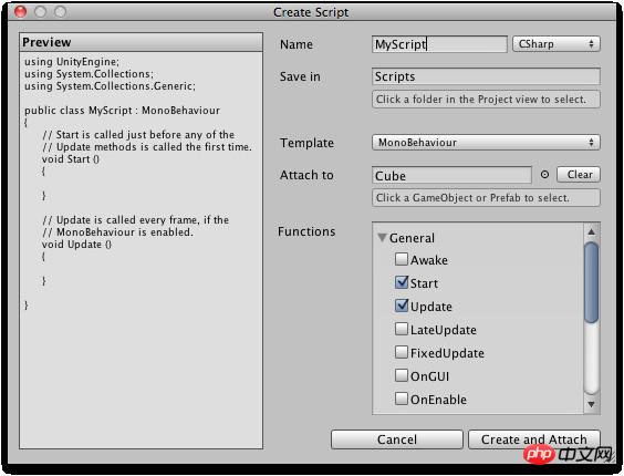 Unity实现脚本插件[Script Create Dialog]图文详解