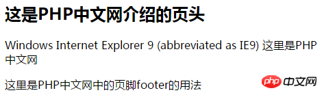 html header标签和footer标签区别的两点总结（附元素区别实例）