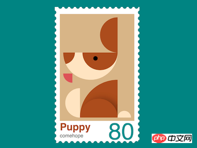 如何使用CSS的Grid布局实现小狗邮票（附源码）