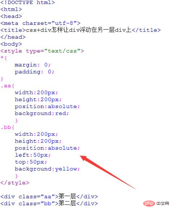 css如何让div悬浮于另一个div上