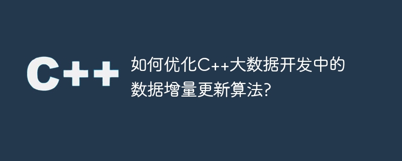 如何优化c++大数据开发中的数据增量更新算法?