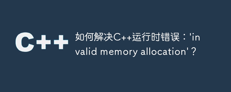 如何解决C++运行时错误：’invalid memory allocation’？