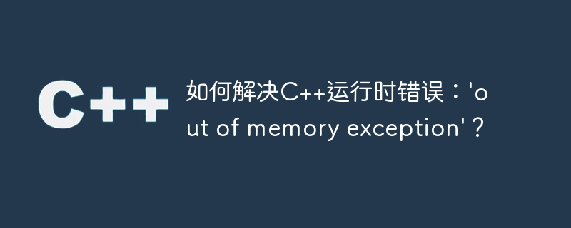 如何解决C++运行时错误：’out of memory exception’？