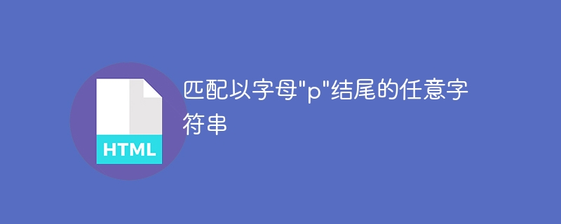 匹配以字母”p”结尾的任意字符串