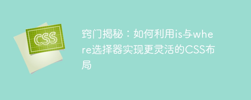 窍门揭秘：如何利用is与where选择器实现更灵活的CSS布局