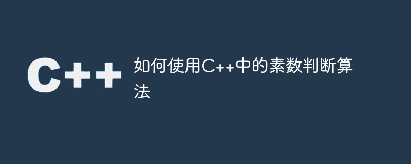 如何使用C++中的素数判断算法