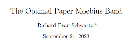 制作莫比乌斯环，最少需要多长纸带？50年来的谜题被解开了
