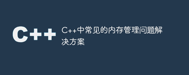 C++中常见的内存管理问题解决方案
