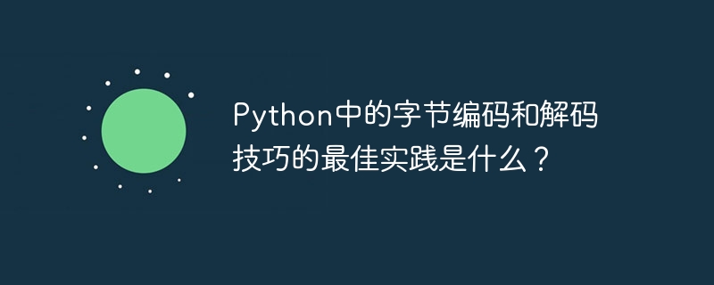 Python中的字节编码和解码技巧的最佳实践是什么？