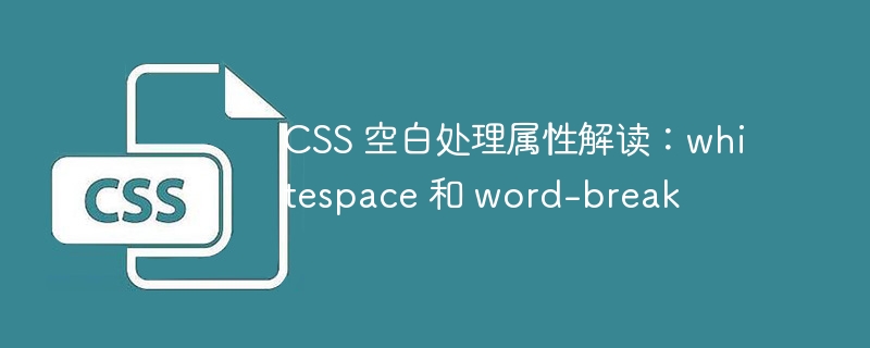 CSS 空白处理属性解读：whitespace 和 word-break