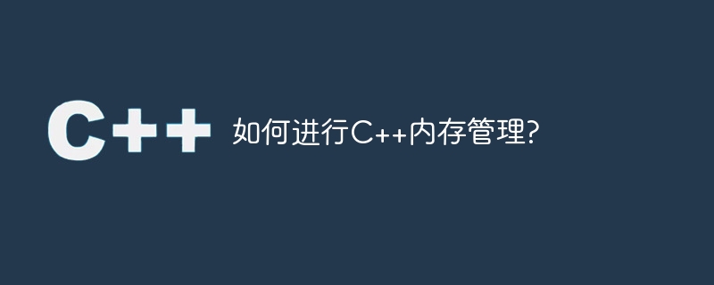 如何进行C++内存管理?