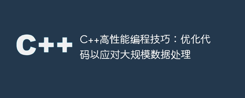 C++高性能编程技巧：优化代码以应对大规模数据处理